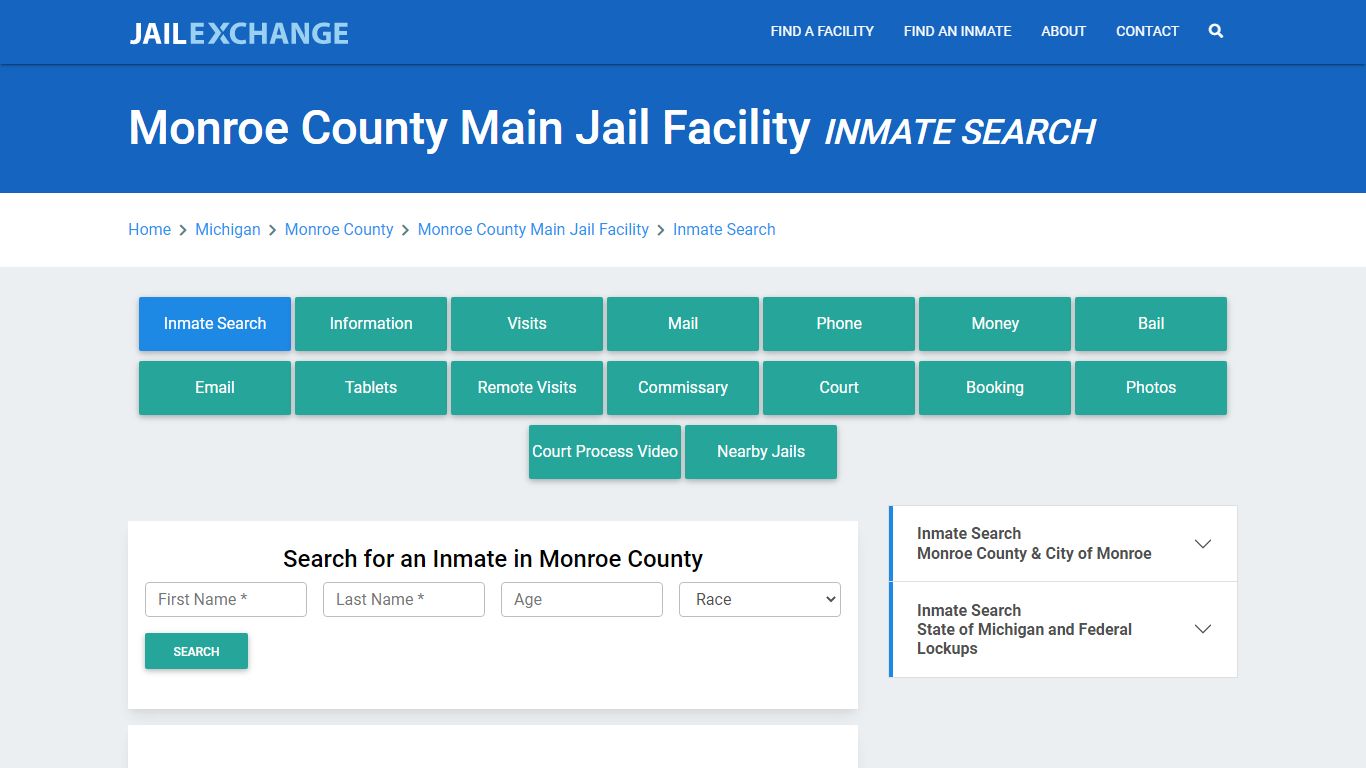 Monroe County Main Jail Facility Inmate Search - Jail Exchange